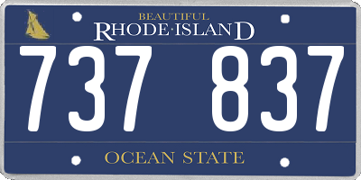 RI license plate 737837