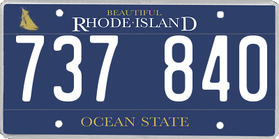 RI license plate 737840