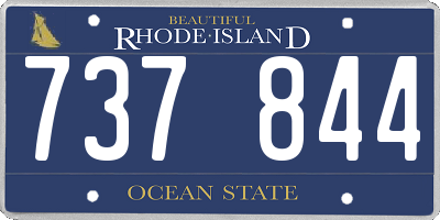 RI license plate 737844