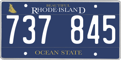RI license plate 737845