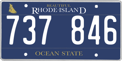 RI license plate 737846