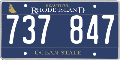 RI license plate 737847