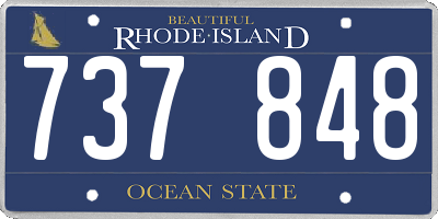 RI license plate 737848