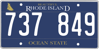 RI license plate 737849
