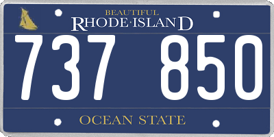 RI license plate 737850