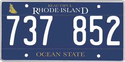 RI license plate 737852