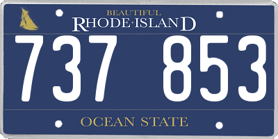 RI license plate 737853