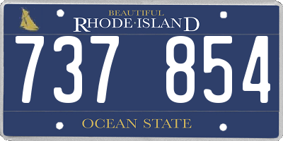 RI license plate 737854