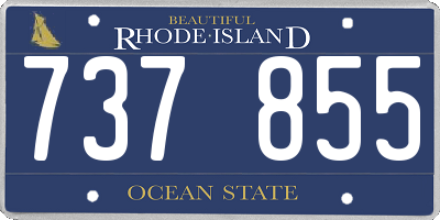 RI license plate 737855