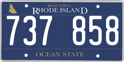 RI license plate 737858