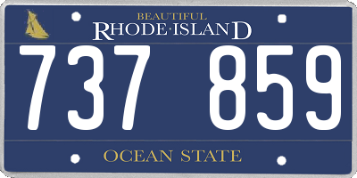 RI license plate 737859