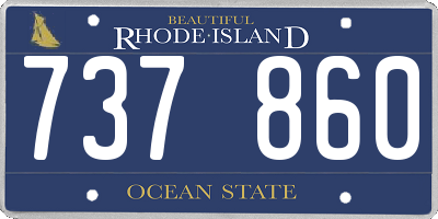 RI license plate 737860