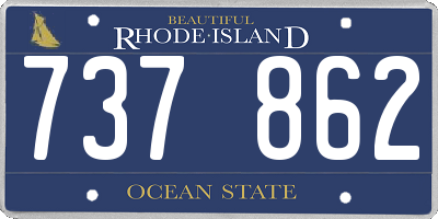 RI license plate 737862