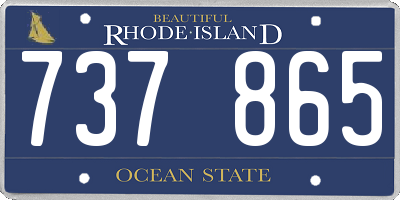 RI license plate 737865
