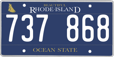 RI license plate 737868
