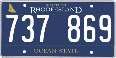 RI license plate 737869