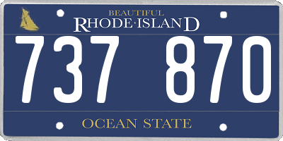 RI license plate 737870