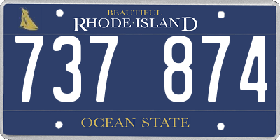 RI license plate 737874