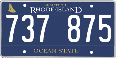 RI license plate 737875