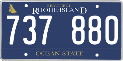 RI license plate 737880