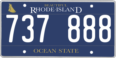 RI license plate 737888