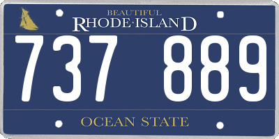 RI license plate 737889