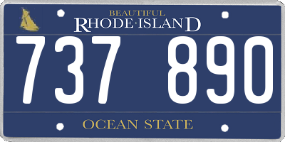 RI license plate 737890