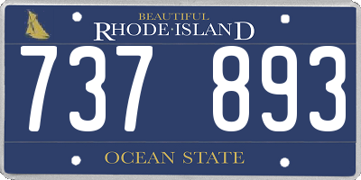 RI license plate 737893