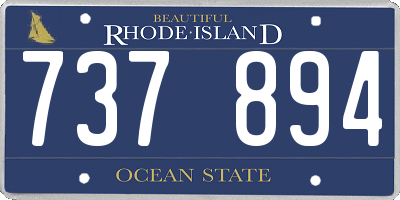 RI license plate 737894