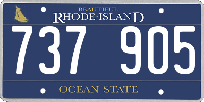RI license plate 737905