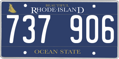 RI license plate 737906