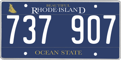 RI license plate 737907