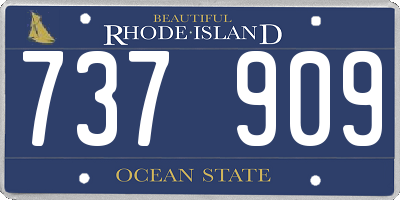 RI license plate 737909