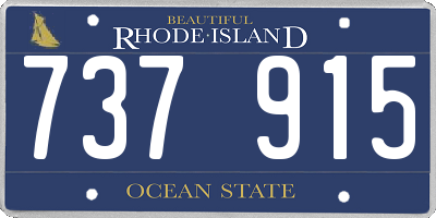 RI license plate 737915