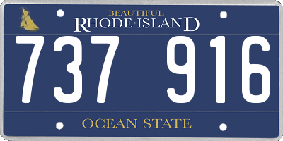 RI license plate 737916