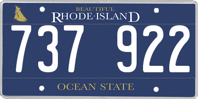 RI license plate 737922