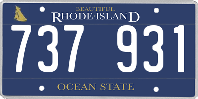 RI license plate 737931