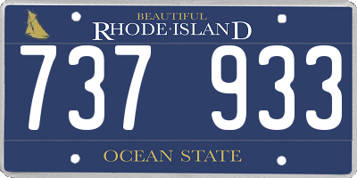 RI license plate 737933
