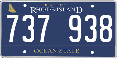 RI license plate 737938