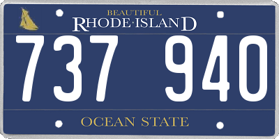 RI license plate 737940