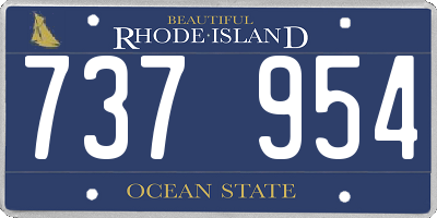 RI license plate 737954
