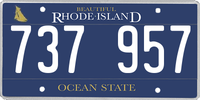 RI license plate 737957