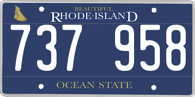 RI license plate 737958