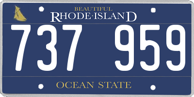 RI license plate 737959