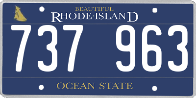 RI license plate 737963
