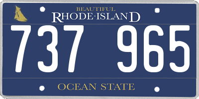 RI license plate 737965
