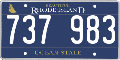 RI license plate 737983
