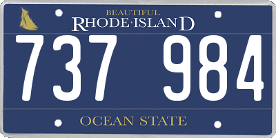 RI license plate 737984