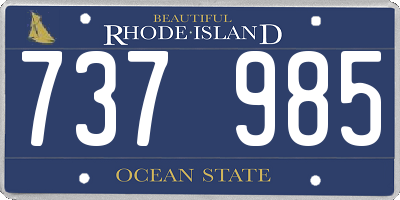 RI license plate 737985