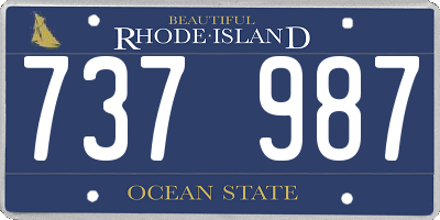 RI license plate 737987
